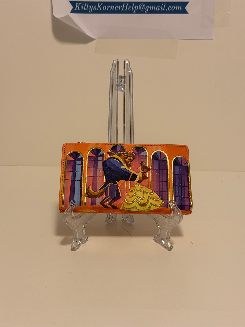 NWOT Loungefly Disney Beauty and the Beast Zip-Around Wallet Purple